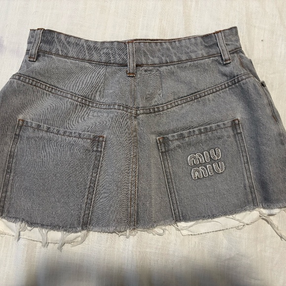 Miu Miu Dresses & Skirts - MIU MIU WOMEN'S DENIM SKIRT GREY